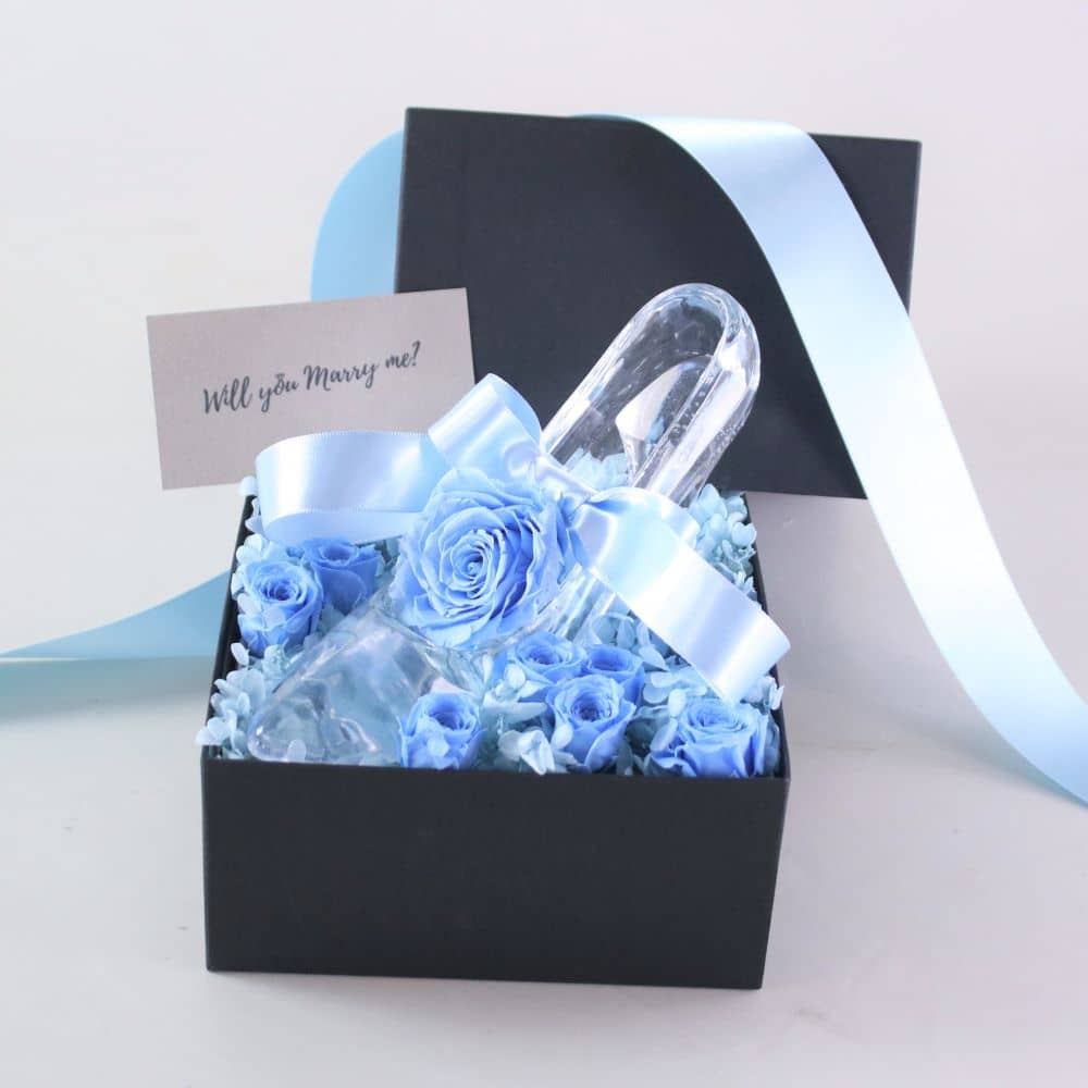 光輝くガラスの靴プリザーブドブルー